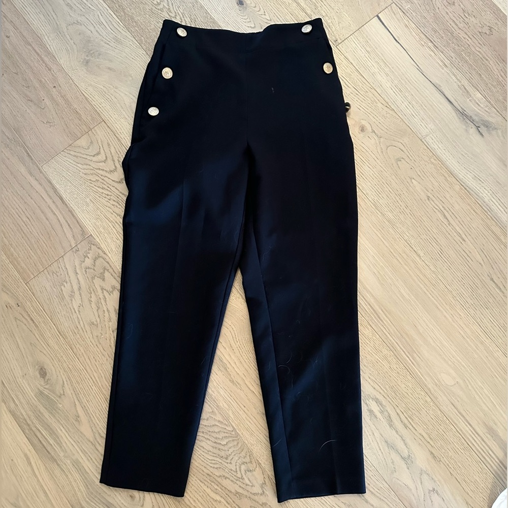 zara black trousers